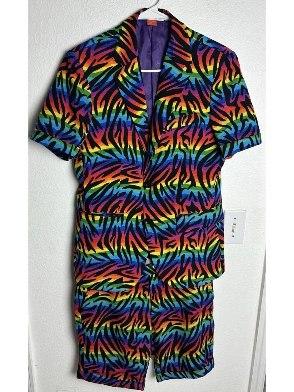 OppoSuits Wild Rainbow Summer Suit 2 Piece Set NO TIE Mens 36